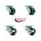Service Caster 3.25 Inch Green Poly on Cast Iron Swivel Caster Set with Roller Bearings 2 Brake SCC-30CS3420-PUR-GB-2-SLB-2 - alternate 1